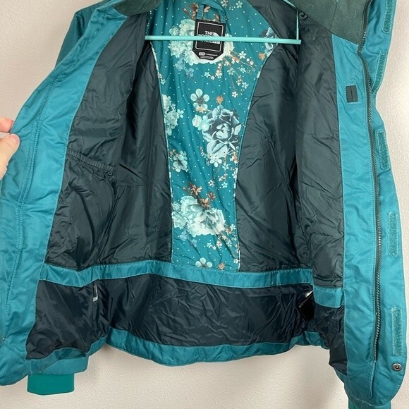 The North Face Womens Teal Goose Down hooded Coat XS - Picture 6 of 10